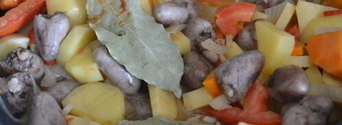 острое жаркое с куриными сердечками и картофелем. Шаг 4