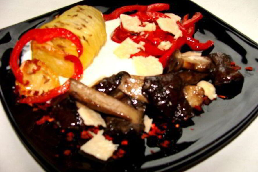 Рецепт жаркое из грибов с паприкой и сыром джюгас