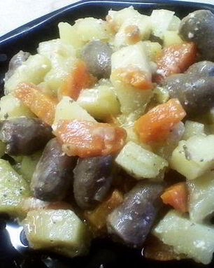 Жаркое из куриных сердечек