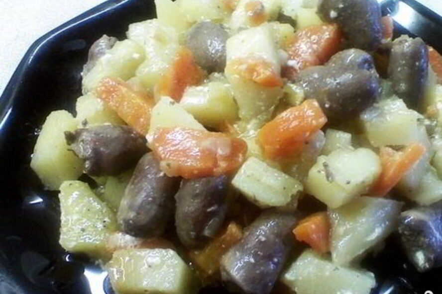 Рецепт жаркое из куриных сердечек
