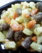 Жаркое из куриных сердечек