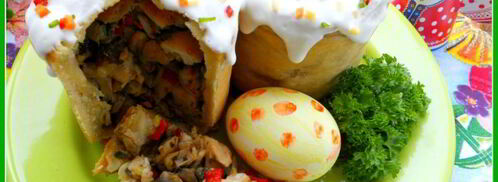 жаркое из курицы и грибов праздничный кулич. Шаг 7