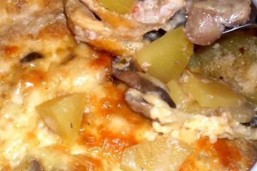 Рецепт жаркое из сердечек с грибами в горшочке