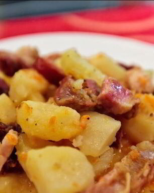 Жаркое с копчеными ребрышками