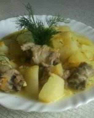 Жаркое с куриными шейками