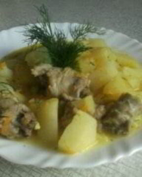 Жаркое с куриными шейками