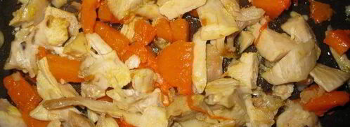 жаркое с курицей и пшеном в тыквенном горшочке. Шаг 3