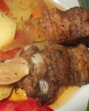 Жаркое с овощным рагу