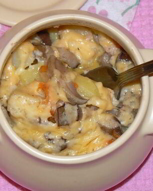 Жаркое с сердечками в сливочном соусе