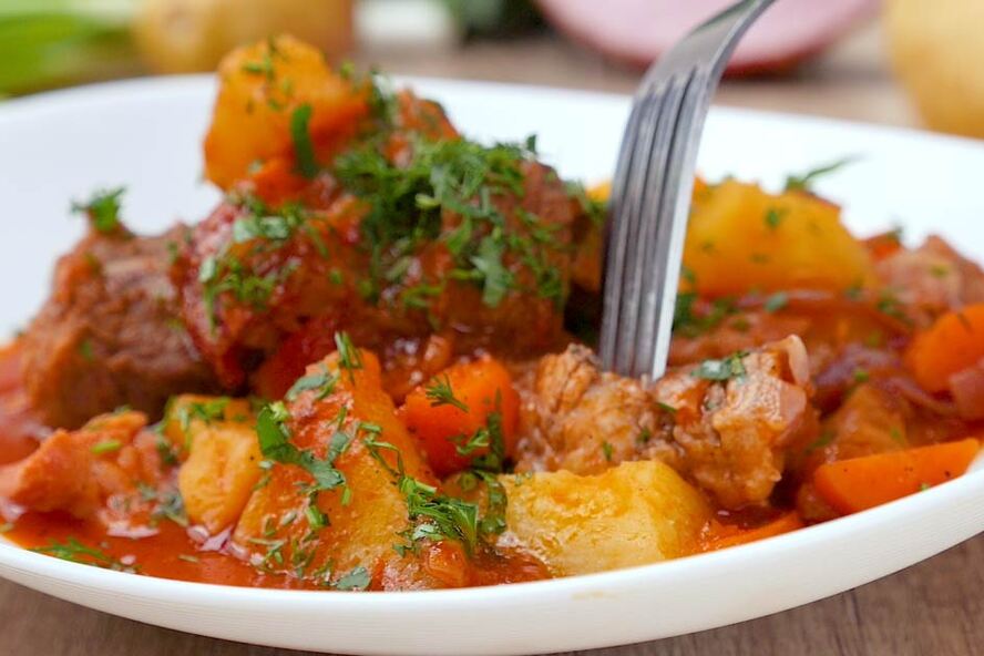 Рецепт жаркое с ветчиной