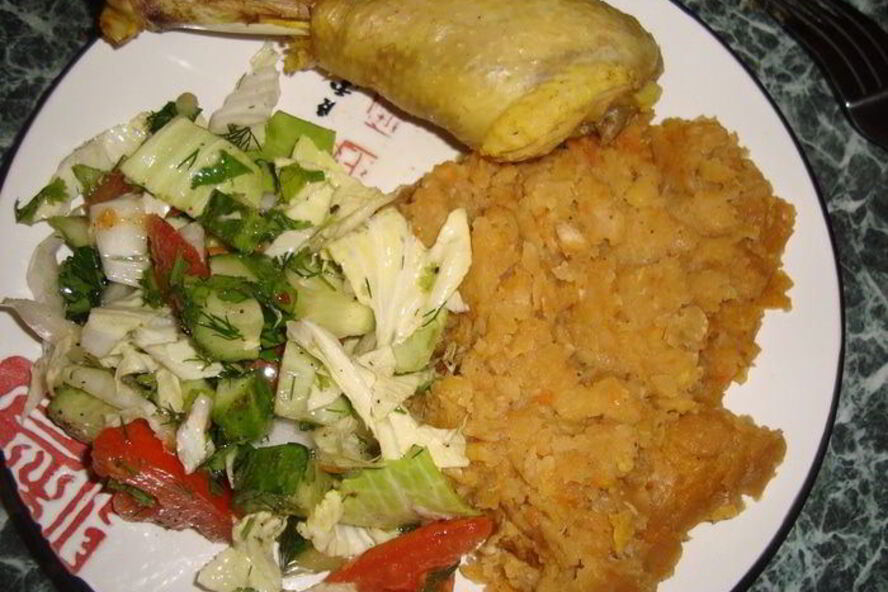 Рецепт гороховая каша с мускатным орехом и соевым соусом