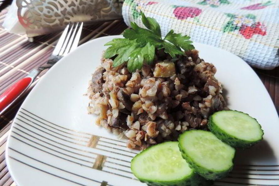 Рецепт гречка с грибами и кабачками
