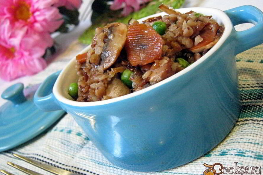 Рецепт гречка с грибами и овощами