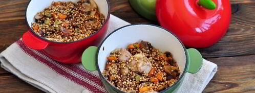 гречка с грибами в горшочке в духовке. Шаг 7