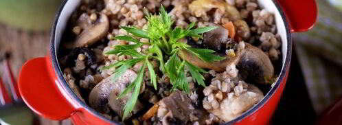 гречка с грибами в горшочке в духовке. Шаг 11