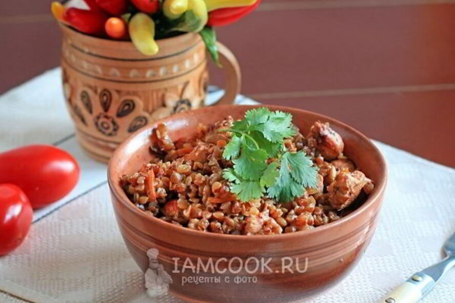 Рецепт гречка с куриным филе