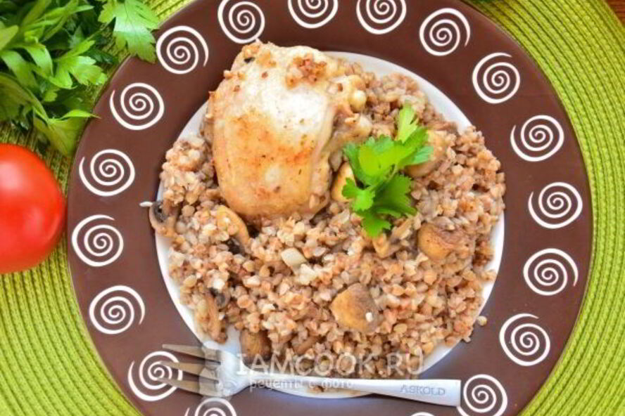 Рецепт гречка с курицей и грибами