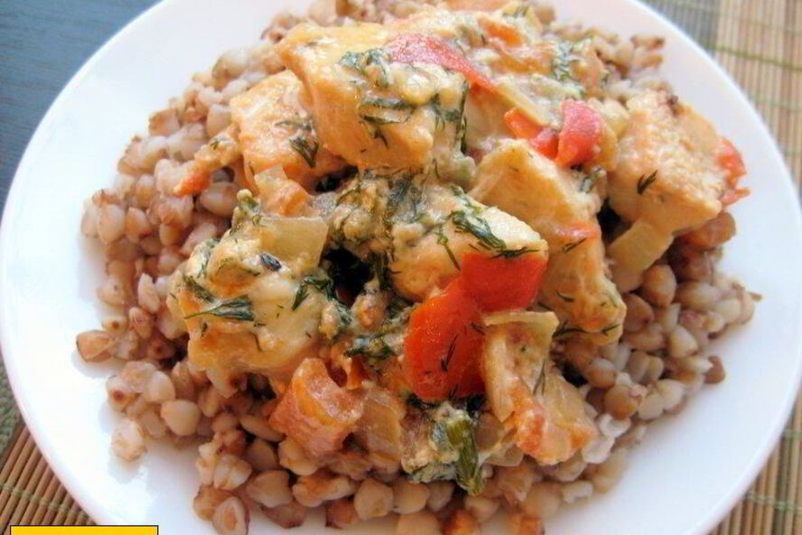 Рецепт гречка с курицей и помидорами