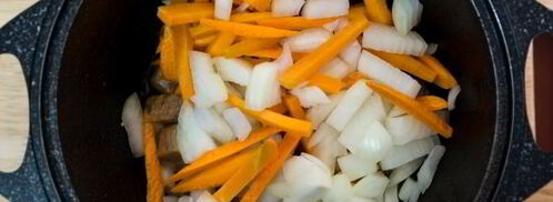 гречка с мясом в казане. Шаг 6