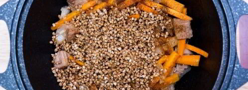 гречка с мясом в казане. Шаг 10