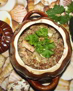 Гречка с патиссонами в горшочке