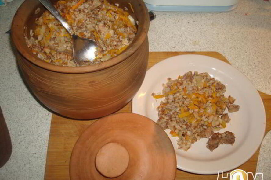 Рецепт гречка со свининой в махотке