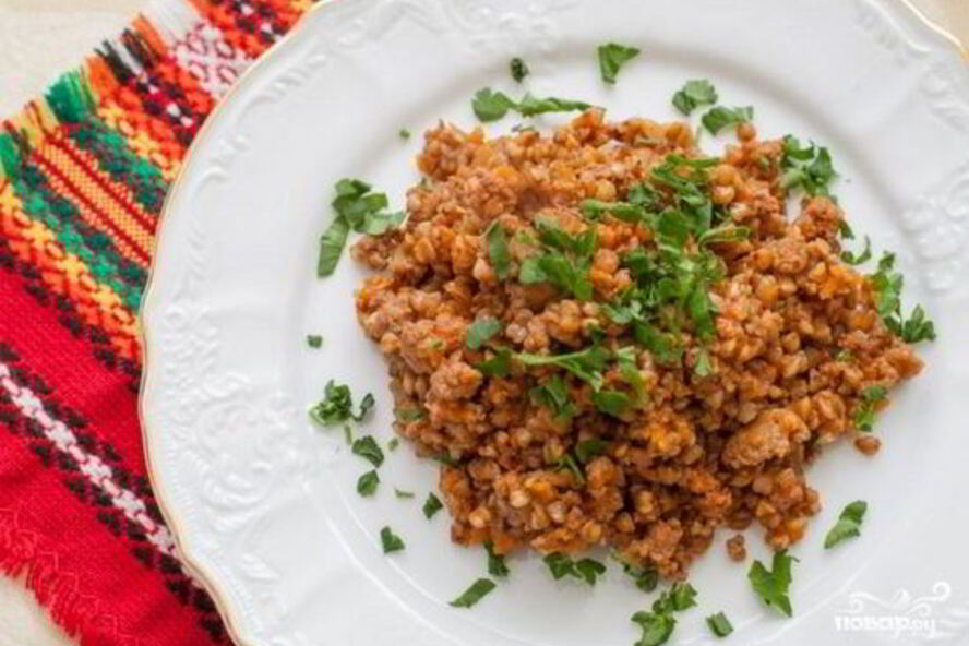 Рецепт гречка, томленная со свининой