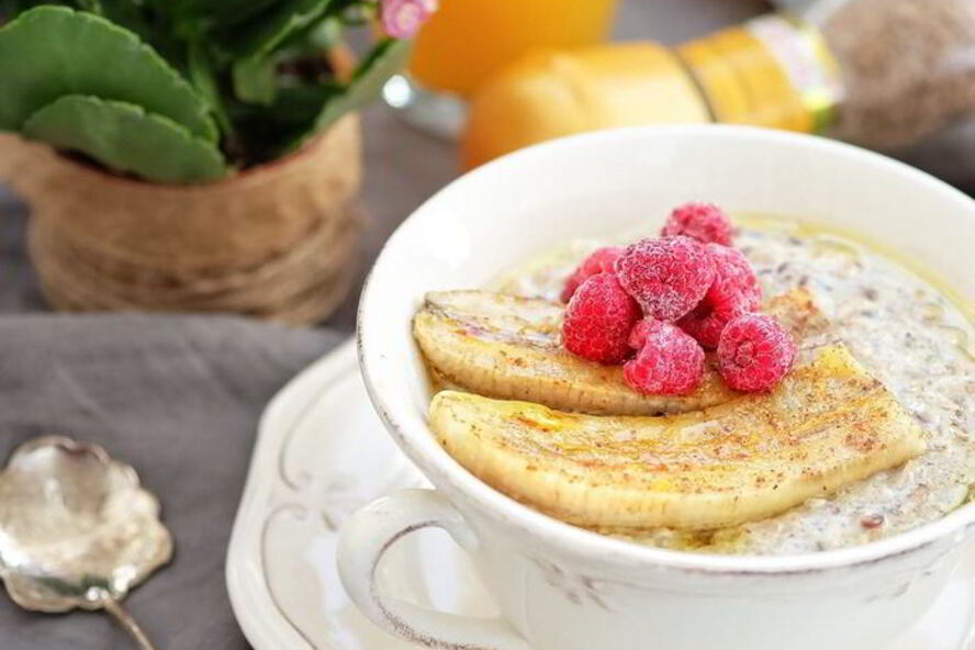 Рецепт многозерновая каша с запеченным бананом