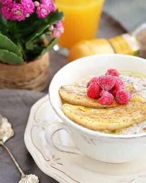 Многозерновая каша с запеченным бананом