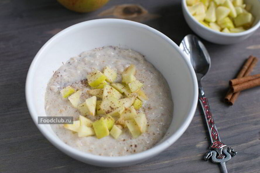 Рецепт овсяная каша с яблоками и корицей
