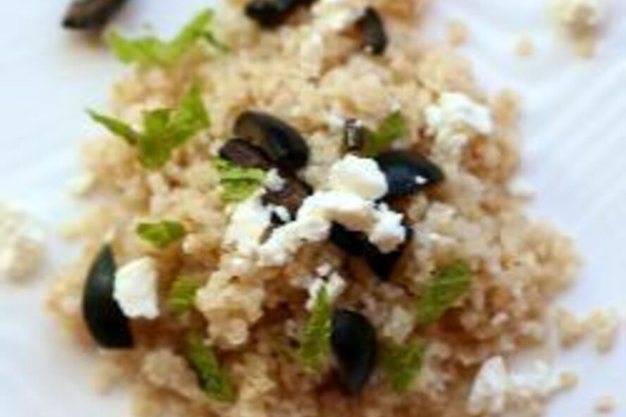 Рецепт пшеничной каши с маслинами и мятого
