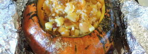 запеченная каша в тыкве с фруктами райское наслаждение. Шаг 5