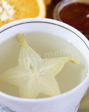 Чай с карамболой, имбирем и лимоном