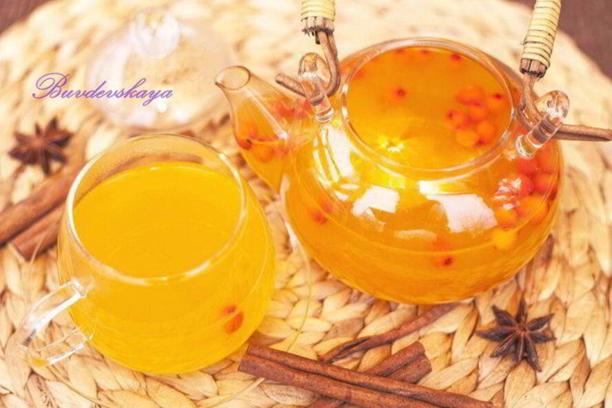 Рецепт праздничный чай из облепихи с апельсином