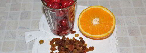 вишневый чай с изюмом и апельсином. Шаг 2