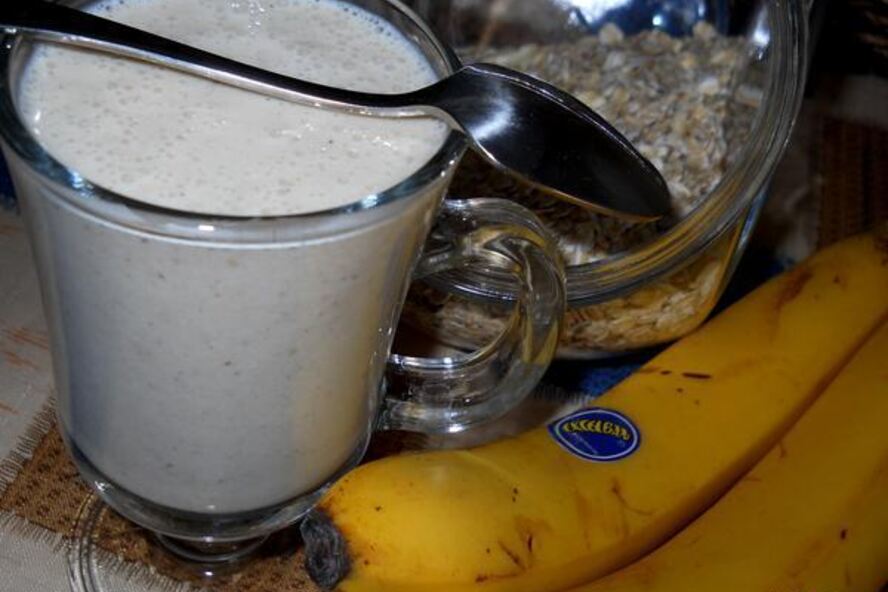 Рецепт йогуртовый коктейль с овсянкой и творогом