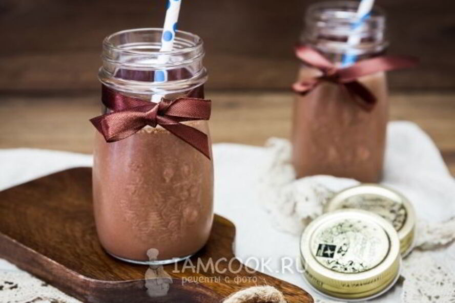 Рецепт творожный смузи с бананом и какао