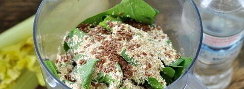 зеленый коктейль с овсяными хлопьями и льном. Шаг 7