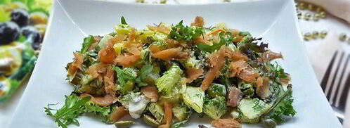 картофельный салат с красной рыбой. Шаг 9