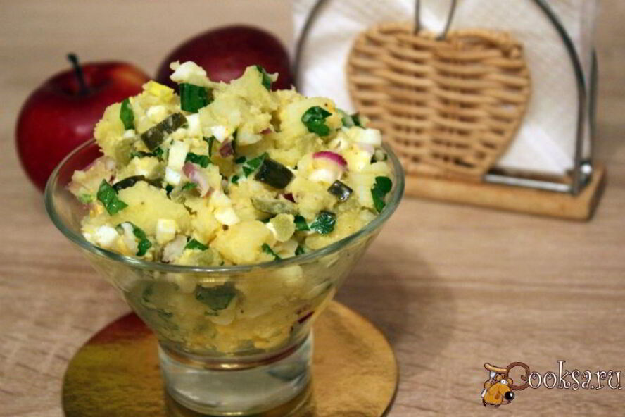 Рецепт картофельный салат с яйцом и зеленью