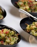 Картофельный салат с жареным беконом