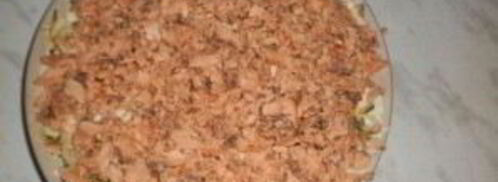 салат из картофеля с копченой горбушей. Шаг 8