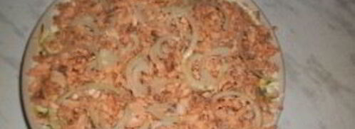 салат из картофеля с копченой горбушей. Шаг 9