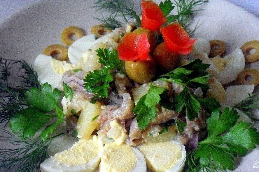 Рецепт салат картофельный с сельдью