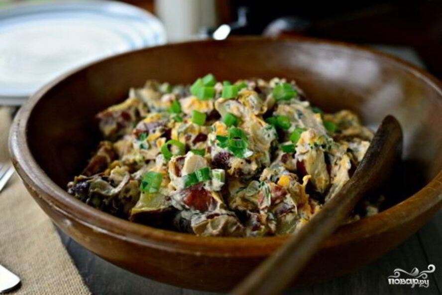 Рецепт салат с запеченным картофелем