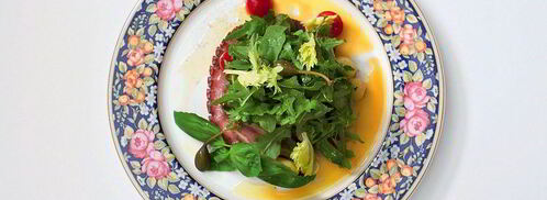 теплый салат с картофелем и осьминогом. Шаг 8