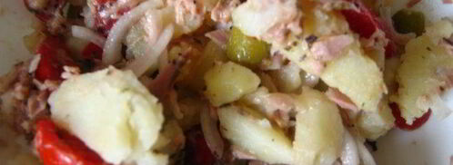 теплый салат с картофелем и тунцом. Шаг 9