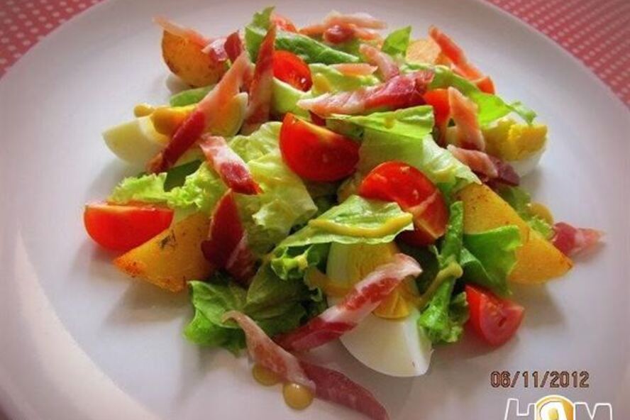 Рецепт теплый салат с картофелем поздний завтрак