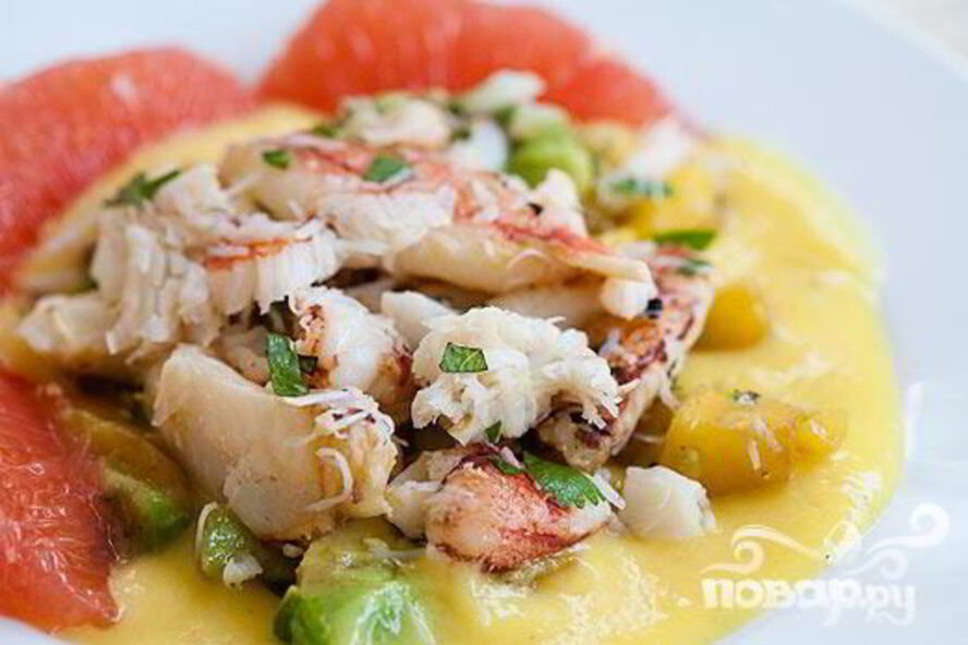 Рецепт крабовый салат с манго