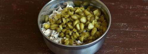 оливье с курицей. Шаг 6